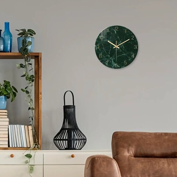 Constantplanet Abstract Wall Clock - Teal Wall Glass Clock Battery operated - Picture 4 of 5